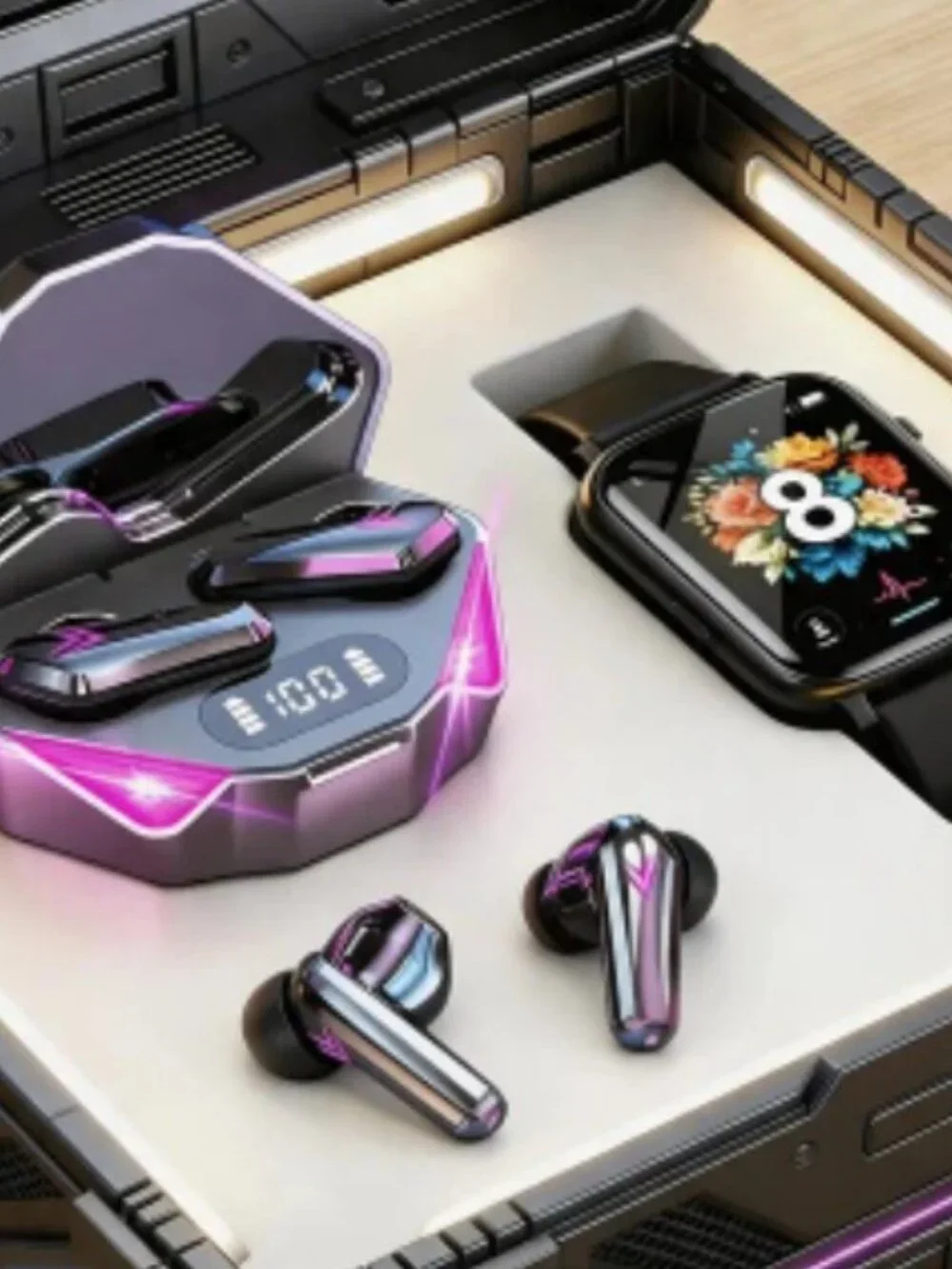 Smartwatch and Bluetooth Earbud Set